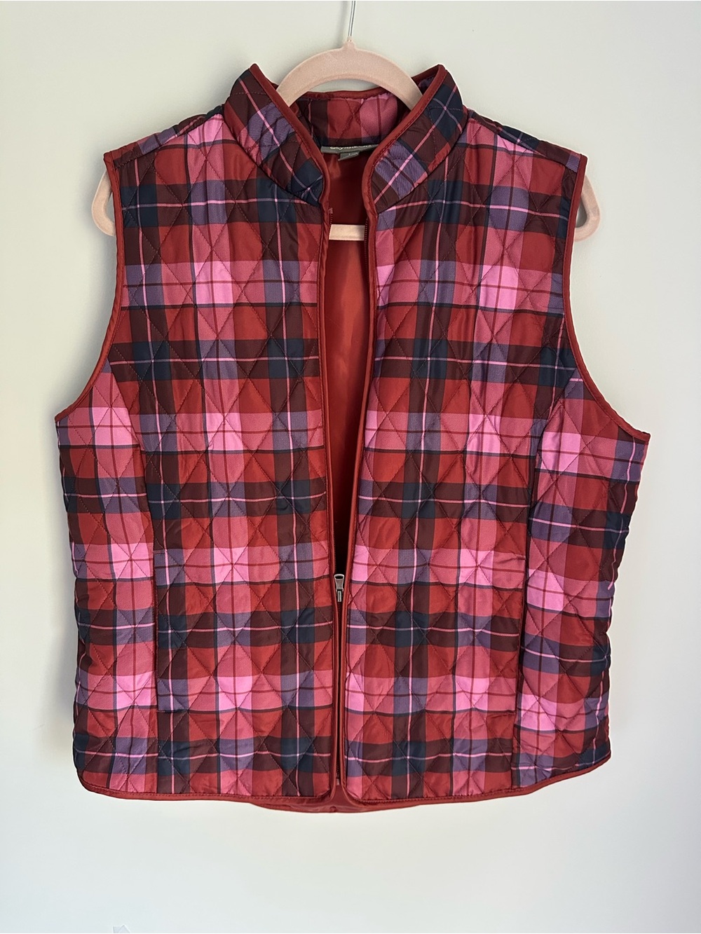 Quilted Plaid Sleeveless Vest